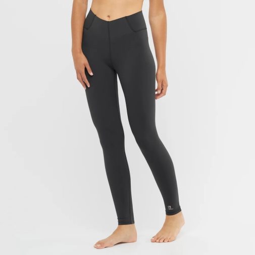 Black Salomon Cross Multi 28'' Women's Running Tights | PH 19263M